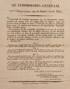  Publicatie van de Commissaris-Generaal van het Departement van de Monden van de Maas [Maasland] van 24 december 1813 ...