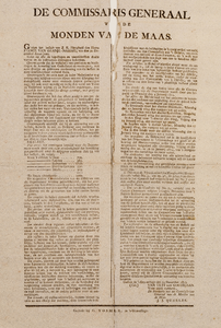  Publicatie van de Commissaris-Generaal van het Departement van de Monden van de Maas [Maasland] van 24 december 1813 ...