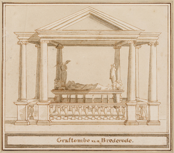  Gezicht op de graftombe van Reinoud III van Brederode (1492-1556) in de Grote Kerk te Vianen