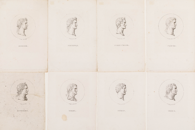  Compilatieblad met tekeningen van 8 Romeinse keizers (3)