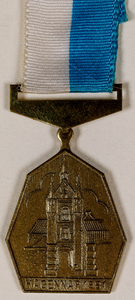  Medaille (met bijgehorend versiersel) met afbeelding van de Lekpoort te Vianen