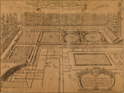  Figuratieve kaart van de tuin van huis Batestein te Vianen