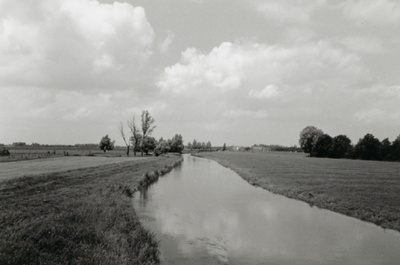  Gezicht op de Kromme Rijn met aan beide zijden weilanden.