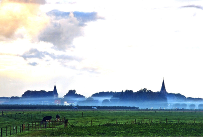  Werkhoven in de ochtend gezien vanaf de weilanden bij de Kromme Rijn