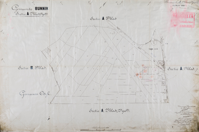  Kadastrale kaart gemeente Bunnik, sectie A, 2de blad (1ste ged.), veldplan 1958 (fotokopie)