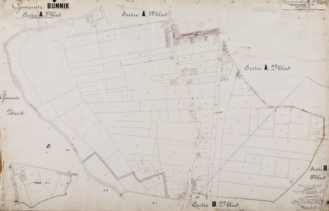  Kadastrale kaart gemeente Bunnik, sectie A, 3de blad, netteplan (fotokopie)