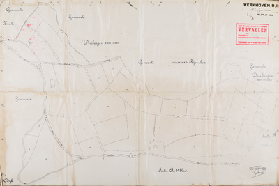  Kadastrale kaart gemeente Werkhoven, sectie B, 1ste blad, veldplan (reproductie)