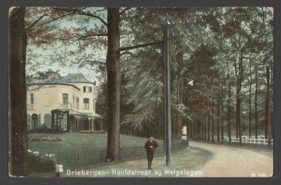 Gezicht op de Hoofdstraat. Links villa Welgelegen.