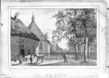  reproductie steendruk De Kerk Driebergen