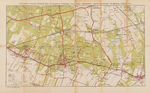  Ruitenbeek's nieuwste verbeterde kaart van Rijsenburg, Driebergen, Doorn, Maarn, Maarsbergen, Leersum, Amerongen, ...