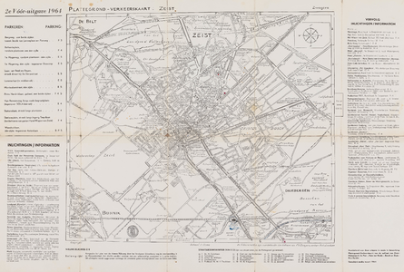  Plattegrond-verkeerskaart Zeist (2e vóór-uitgave 1964)