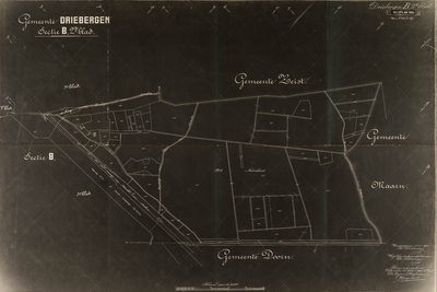  Kadastrale gemeente Driebergen-Rijsenburg, sectie B, 2de blad (veldplan) (reproductie, negatief)