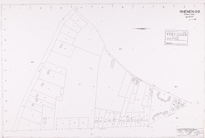  Kadastrale gemeente Rhenen: Sectie G, 6de blad (netteplan, reproductie), ondergrond 1958