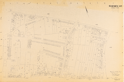  Kadastrale gemeente Rhenen: Sectie H, 11de blad (gemeenteplan, reproductie), ondergrond 1935
