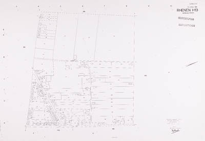  Kadastrale gemeente Rhenen: Sectie H, 13de blad (gemeenteplan, reproductie), ondergrond 1934