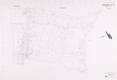  Kadastrale gemeente Rhenen: Sectie H, 17de blad (gemeenteplan, reproductie), ondergrond 1975