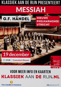  Aankondiging van een concert van de Messiah van G.F. Händel in de Cunerakerk op 19 december