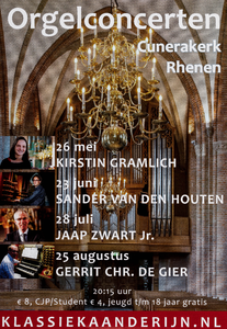  Aankondiging van orgelconcerten in de Cunerakerk