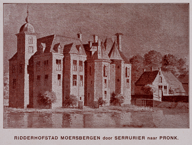  Fotografische reproductie van een tekening van Huis Moersbergen te Doorn door Serrurier naar Pronk