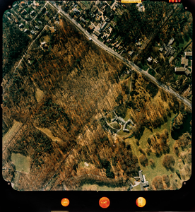  Luchtfoto (kleur) gemeente Doorn: Heuvelrug-zijde met oa. Driebergsestraatweg, Hydepark, Sterkenburgerlaan (nr. 5927)