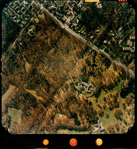  Luchtfoto (kleur) gemeente Doorn: Heuvelrug-zijde met oa. Driebergsestraatweg, Hydepark, Sterkenburgerlaan (nr. 5927)