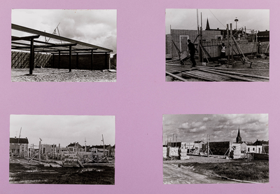  Blad met vier foto's van de bouw door vrijwilligers van het Dorpshuis te Cothen aan de C.B. Kentiestraat (10)