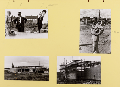  Blad met vier foto's van de bouw door vrijwilligers van het Dorpshuis te Cothen aan de C.B. Kentiestraat (14)