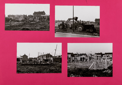  Blad met vier foto's van de bouw door vrijwilligers van het Dorpshuis te Cothen aan de C.B. Kentiestraat (18)