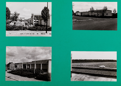  Blad met vier foto's van de bouw door vrijwilligers van het Dorpshuis te Cothen aan de C.B. Kentiestraat (25)