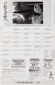  Omslag Cothen-kalender 1997 met 12 maandbladen met agenda-items, advertenties en topografische tekeningen van Hans Scholman