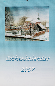  Omslag Cothen-kalender 2007 met 12 maandbladen met agenda-items, advertenties en topografische tekeningen van Hans Scholman