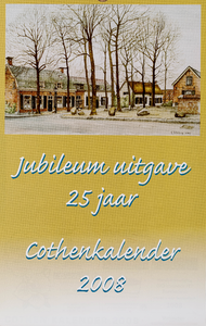  Omslag Cothen-kalender 2008 met 12 maandbladen met agenda-items, advertenties en topografische tekeningen van Hans Scholman