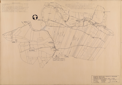  Gemeenten Cothen en Dwarsdijk met namen van straten, akkers, wegen, watergangen, hofsteden en huizen rond 1750