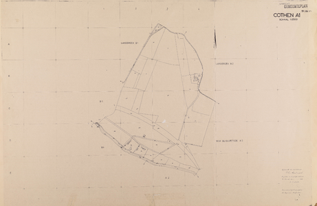  Kadastrale kaart gemeente Cothen, sectie A, 1ste blad (reproductie)