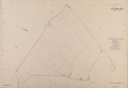  Kadastrale kaart gemeente Cothen, sectie B, 2de blad (reproductie)