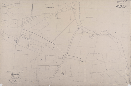  Kadastrale kaart gemeente Cothen, sectie C, 1ste blad (reproductie)