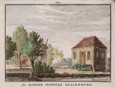  Gezicht over de Langbroekerwetering op de voor- en zijgevel van huis Zuilenburg te Overlangbroek (no. 299)