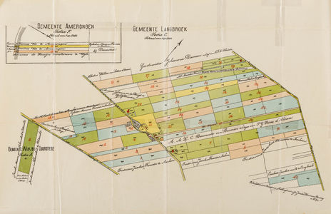  Kadastrale kaart van bezittingen van Eleonara Helena Louise van Brienen van de Groote Lindt x Philippe Charles graaf ...