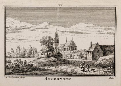  Gezicht vanuit het oosten op het dorp Amerongen (no. 197)