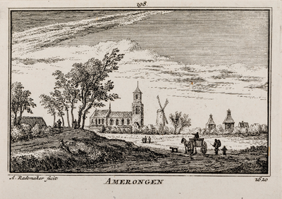  Gezicht vanuit het westen op het dorp Amerongen (no. 198)