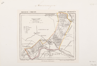  Kaart van de gemeente Amerongen. 1:75.000