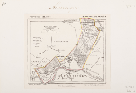  Kaart van de gemeente Amerongen. 1:75.000
