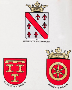  Afbeelding van de wapens van de gemeenten Amerongen, Leersum en Maarn