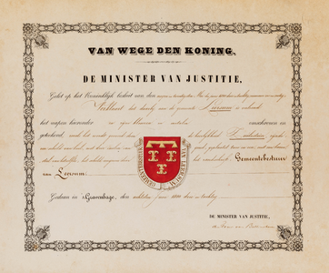  Verlening, bij Koninklijk Besluit van 29 mei 1883 no. 66, aan de gemeente Leersum van het wapen, zoals dat ook wordt ...