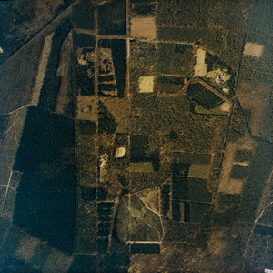  Luchtfoto van de gemeente Leersum met bosgebied ten oosten van de Scherpenzeelseweg op de grens met Amerongen (serie ...