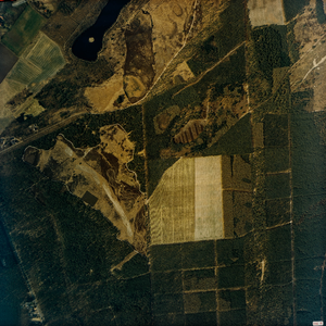  Luchtfoto van de gemeente Leersum met bosgebied met Leersumse plas en Leersumseveld (serie II, 299)