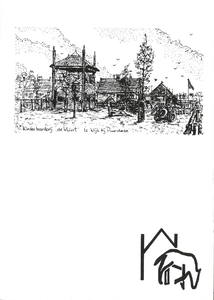  Een tekening van de kinderboerderij De Vliert. De tekening is de voorkant van de uitnodiging voor de opening van de ...