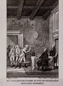  Reproductie van een ets met de pander Joh. Valburg op 29 mei 1786 te Wijk bij Duurstede gevangen gezet (3)