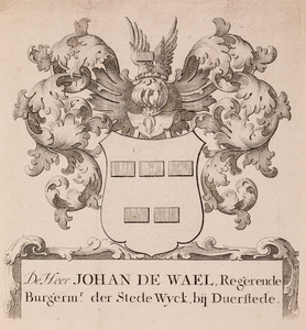  Wapen van Johan de Wael, van 1681-1693 burgemeester van Wijk bij Duurstede