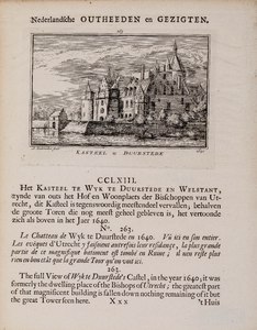  Gezicht vanuit het zuidwesten over de gracht op huis Duurstede naar de toestand van 1640 (no. 263)